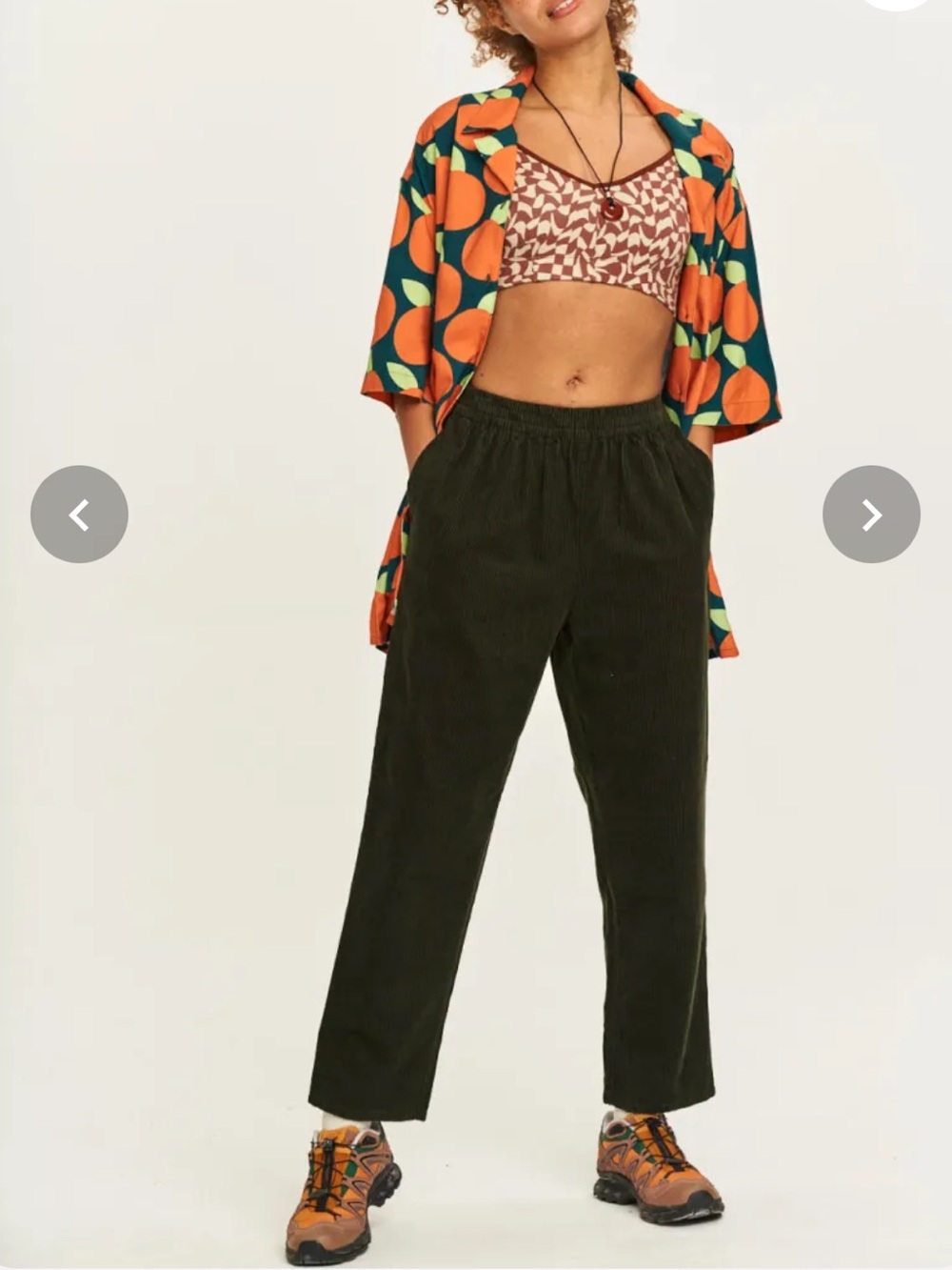 Lucy & Yak Billie Organic Corduroy Trousers in Dark Olive size S EUC